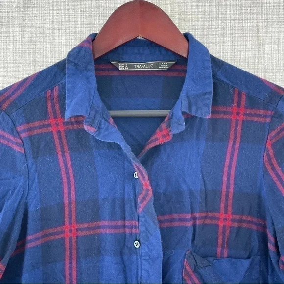 Zara Trafaluc Rayon long sleeve button down shirt women's S 8787/b - Picture 2 of 7